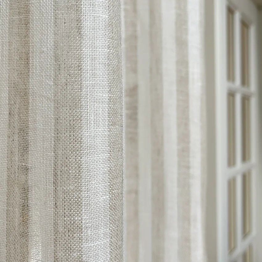 Gardinlängd 2-pack Lotta, Linne/Off-White