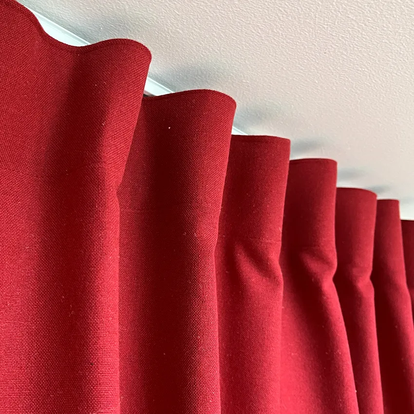 Återvunnen Gardinlängd 2-pack Elin, Mörkröd