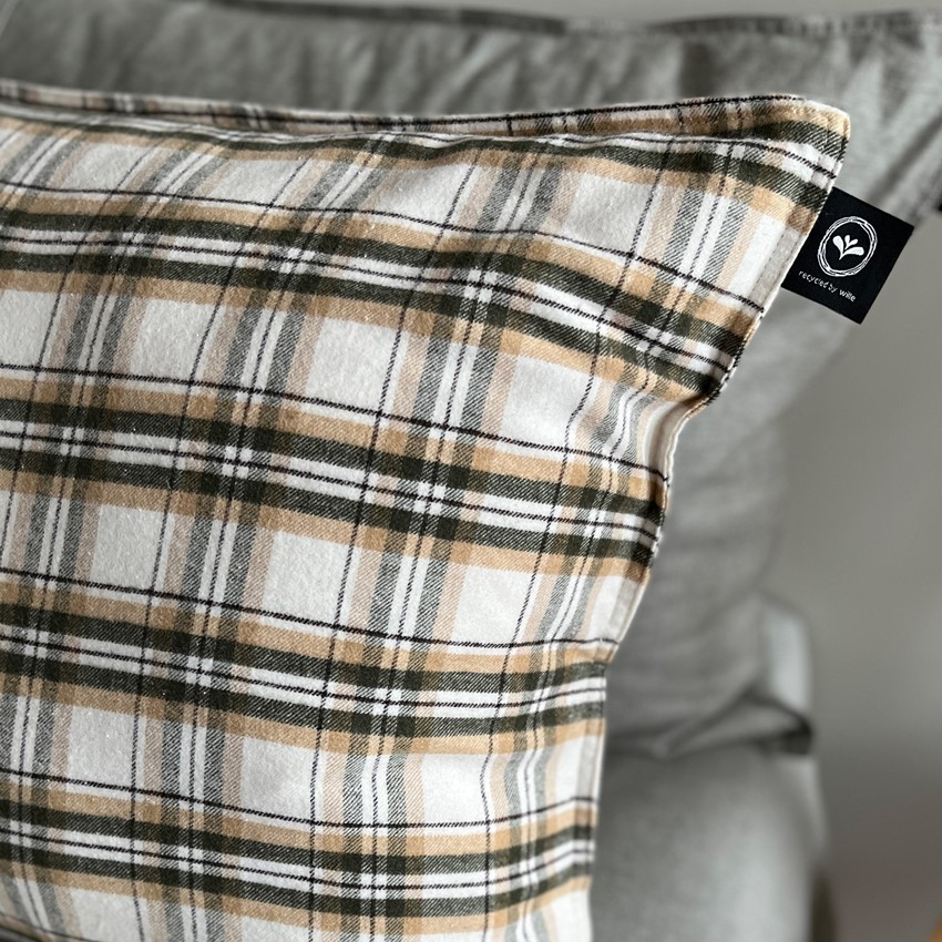 Återvunnet Påslakanset Björkliden, Olivgrön/Beige