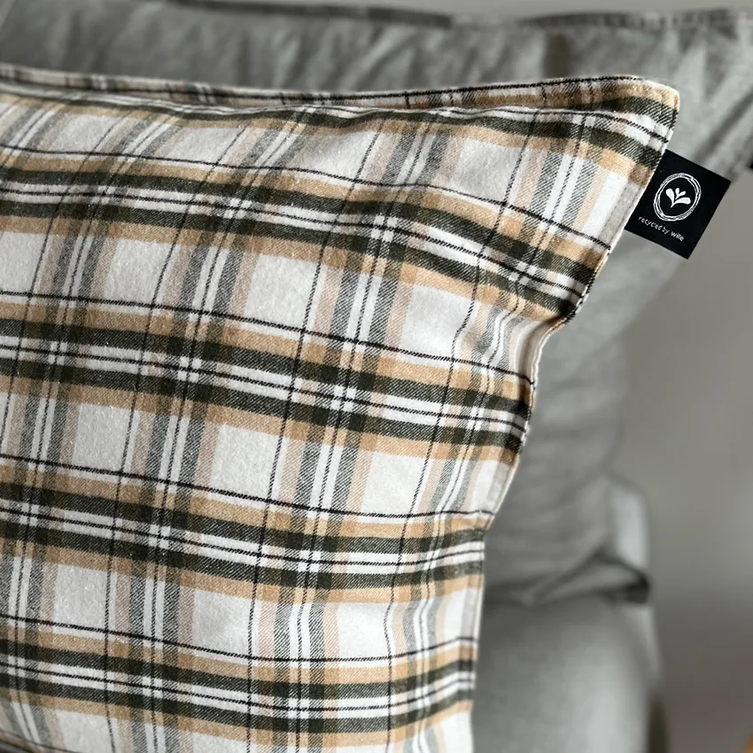 Återvunnet Påslakanset Björkliden, Olivgrön/Beige