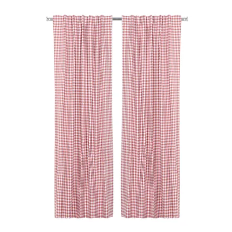 Återvunnen Gardinlängd 2-pack Bella, Rosa/Vit