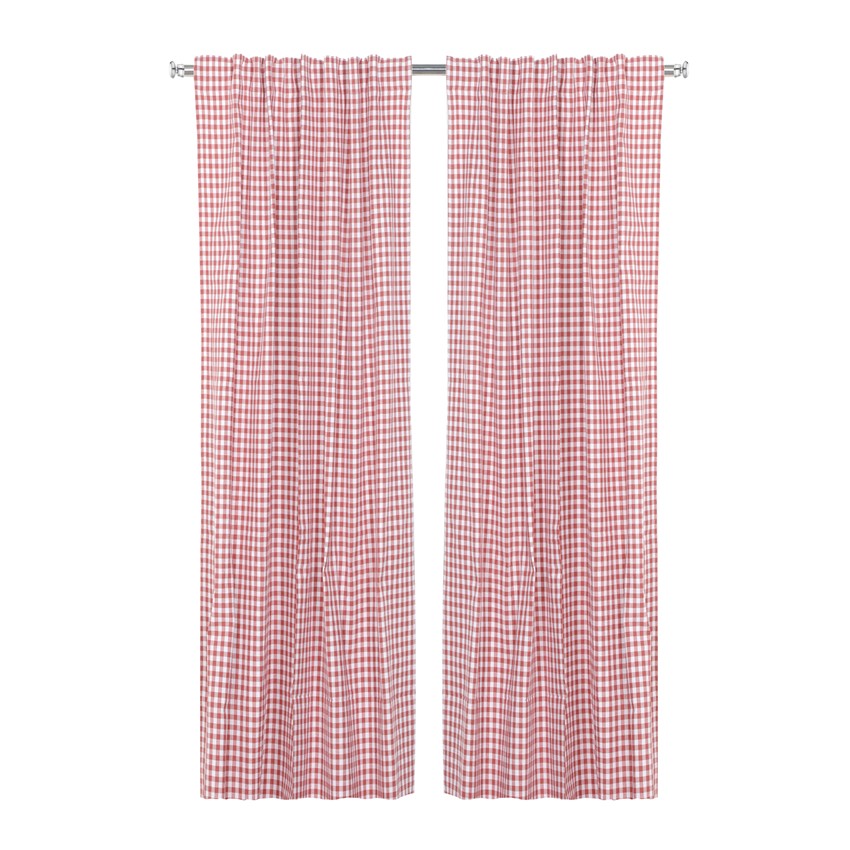 Återvunnen Gardinlängd 2-pack Bella, Rosa/Vit