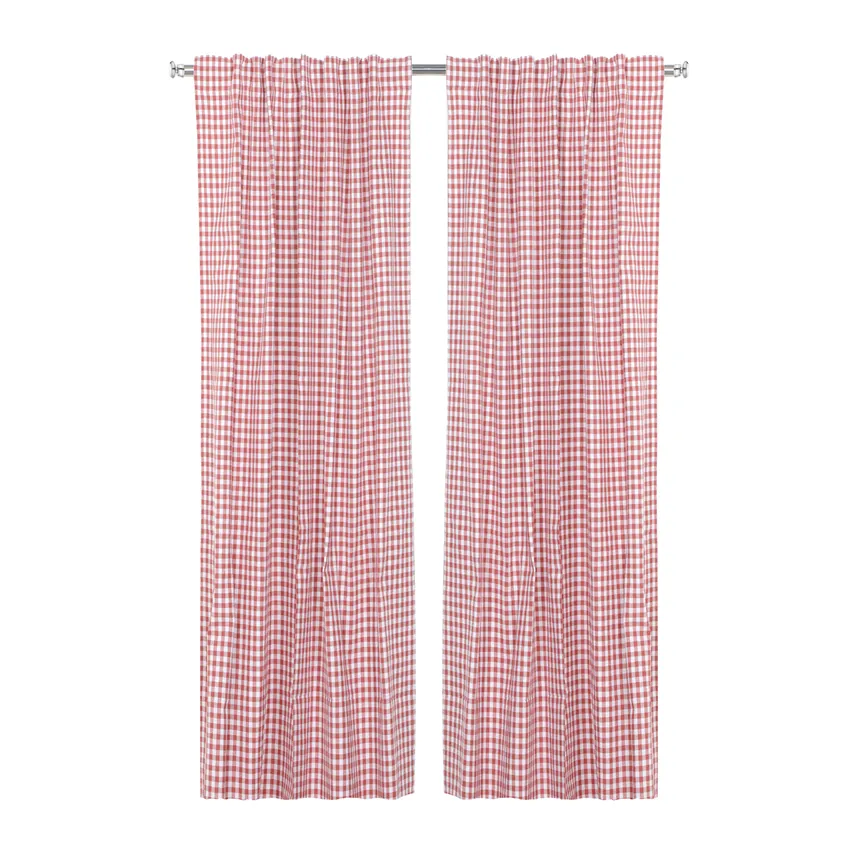 Återvunnen Gardinlängd 2-pack Bella, Rosa/Vit