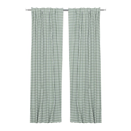 Återvunnen Gardinlängd 2-pack Bella, Grön/Vit