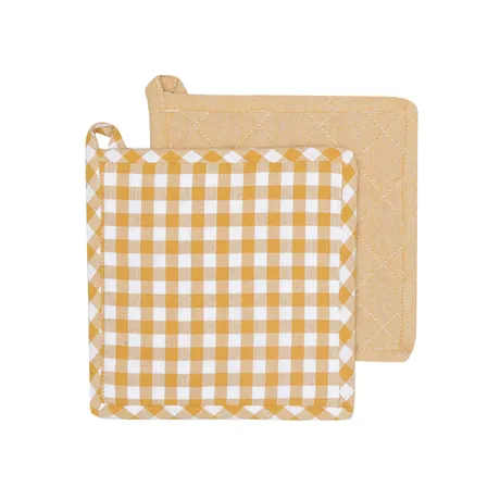 Återvunnen Grytlapp 2-pack Bella, Gul/Vit