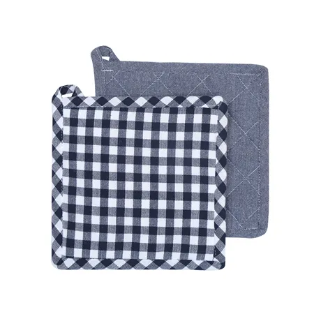 Återvunnen Grytlapp 2-pack Bella, Marinblå/Vit