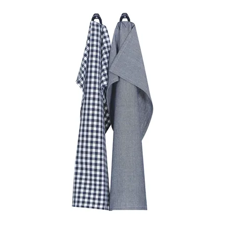 Återvunnen Kökshandduk 2-pack Bella, Marinblå/Vit