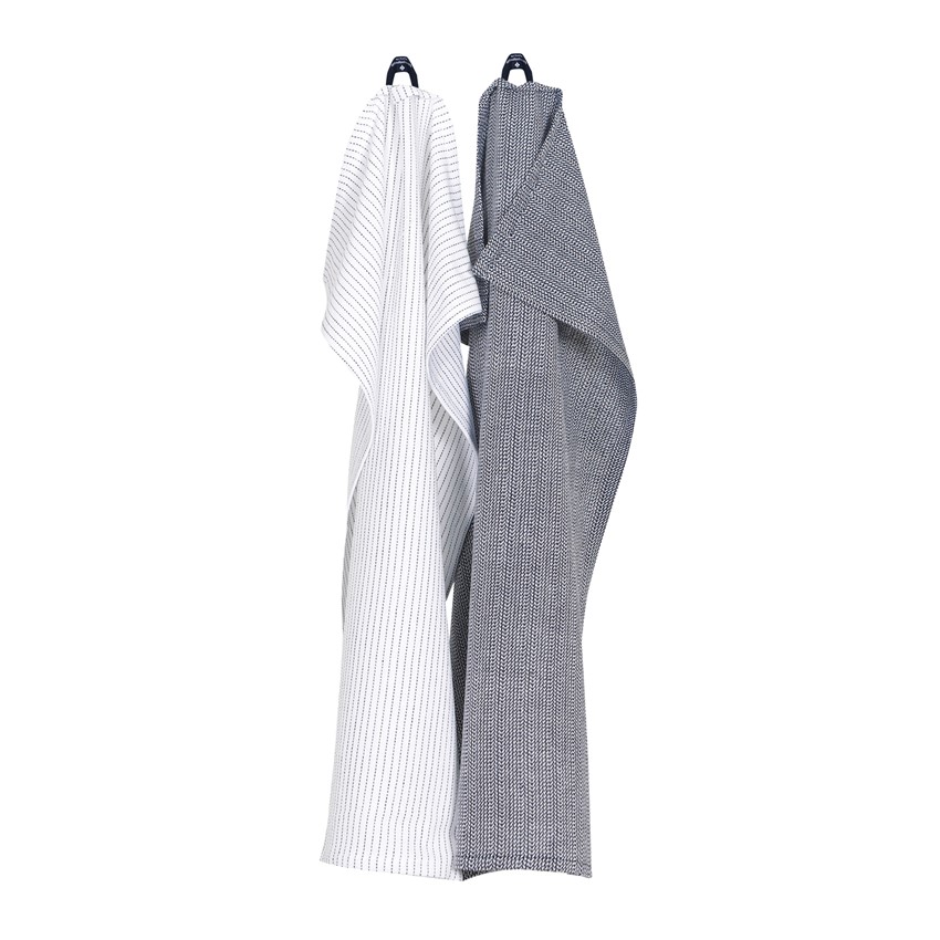 Återvunnen Kökshandduk 2-pack Bianca, Marinblå/Vit