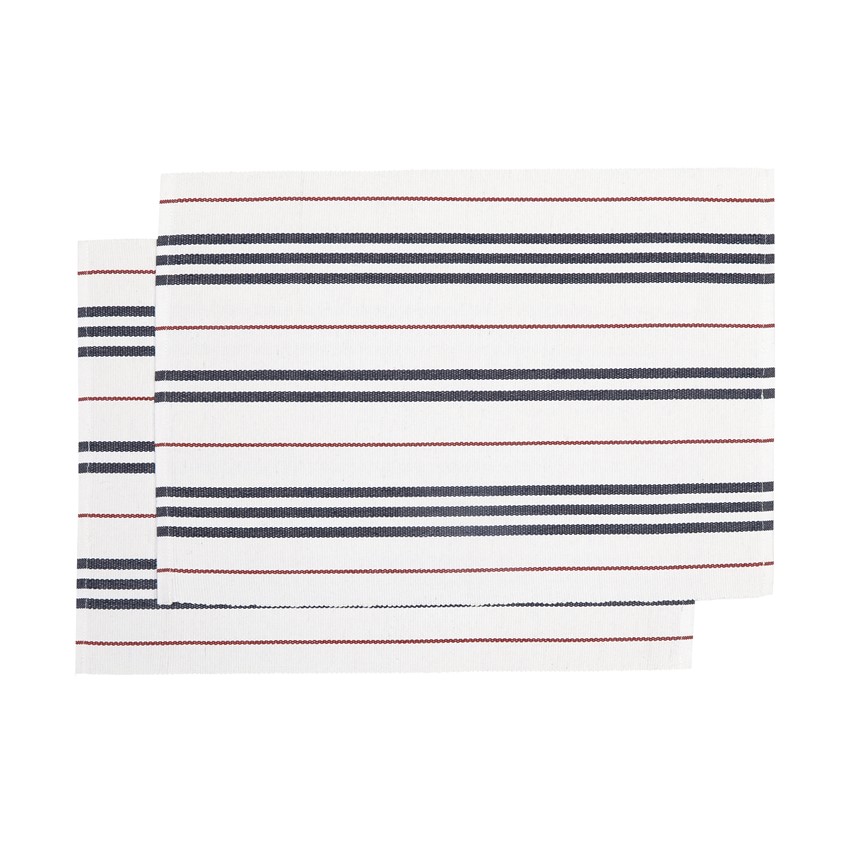 Återvunnen Tablett 2-pack Lysekil, Vit/Marinblå/Röd