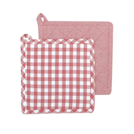 Återvunnen Grytlapp 2-pack Bella, Rosa/Vit