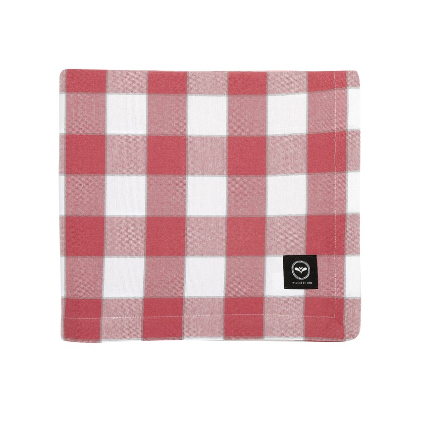 Återvunnen Duk Ted, Rosa/Vit