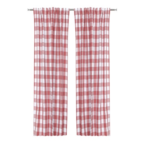 Återvunnen Gardinlängd 2-pack Ted, Rosa/Vit