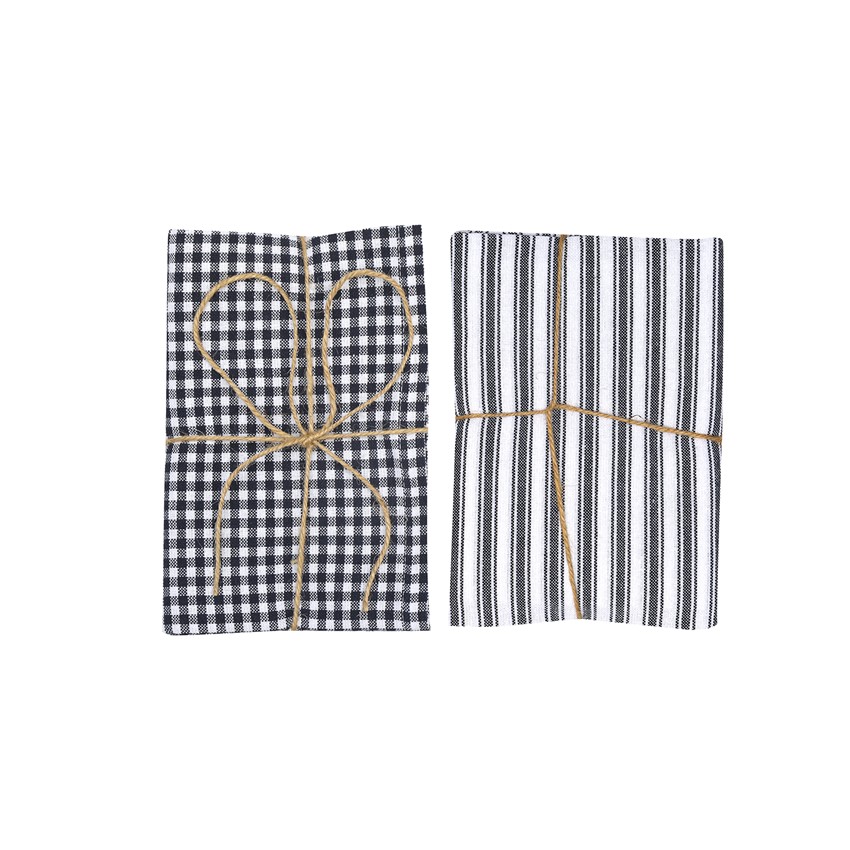 Återvunnen Kökshandduk 2-pack Grundsund, Marinblå/Vit