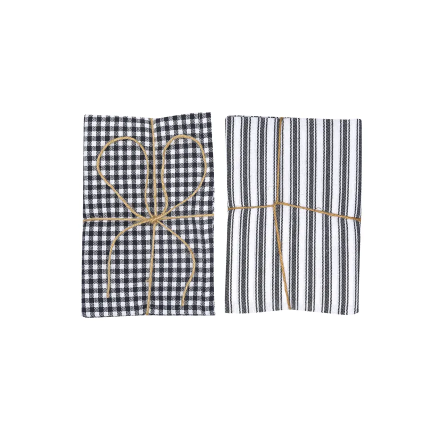 Återvunnen Kökshandduk 2-pack Grundsund, Marinblå/Vit