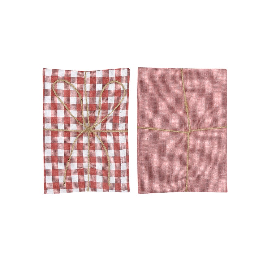 Återvunnen Kökshandduk 2-pack Bella, Rosa/Vit