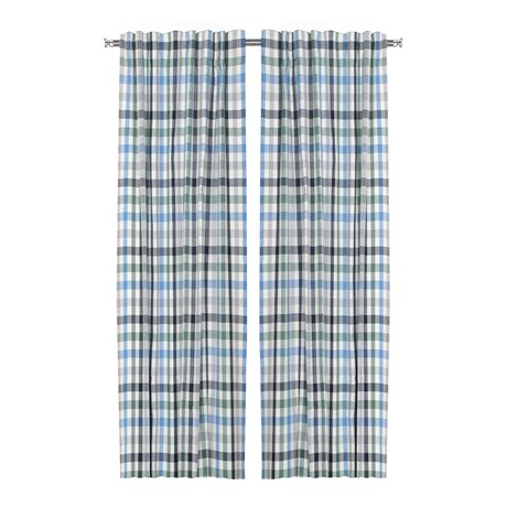 Återvunnen Gardinlängd 2-pack Ruth, Ljusblå/Grå/Beige