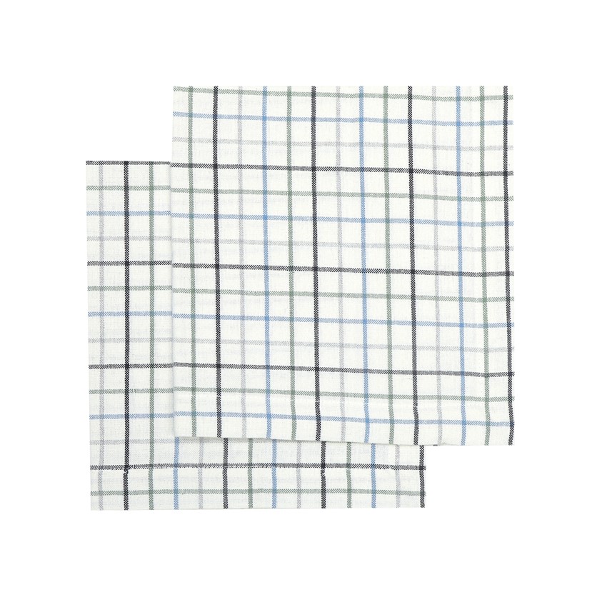 Återvunnen Servett 2-pack Sara, Ljusblå/Grå/Beige