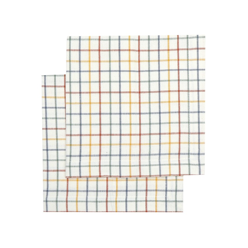 Återvunnen Servett 2-pack Sara, Grön/Rost/Beige