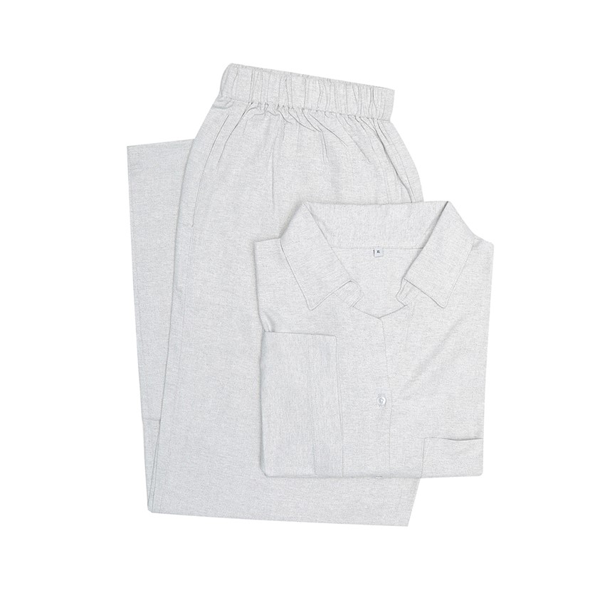 Återvunnet Pyjamasset 2-dels Elvira, Beige/Ljusgrå