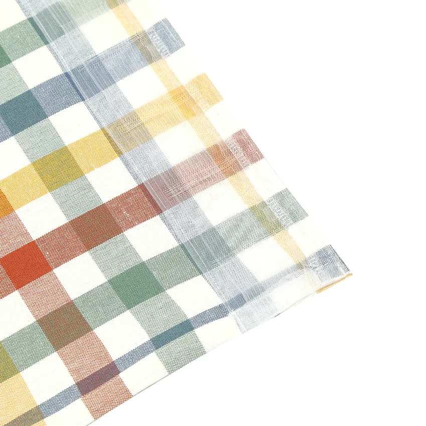 Återvunnen Gardinlängd 2-pack Ruth, Grön/Rost/Beige