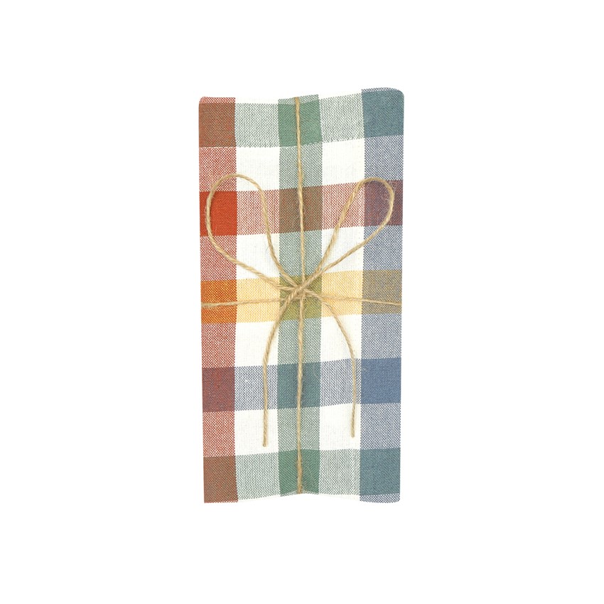 Återvunnen Servett 2-pack Ruth, Grön/Rost/Beige