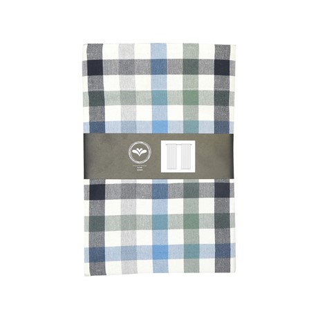 Återvunnen Gardinlängd 2-pack Ruth, Ljusblå/Grå/Beige
