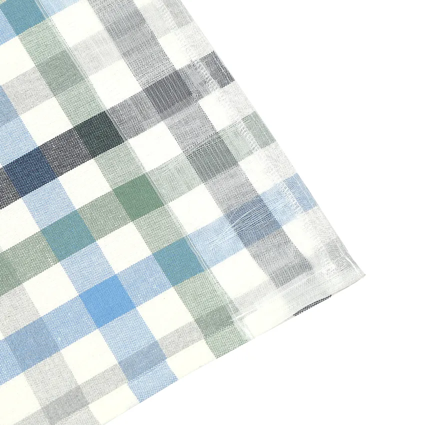 Återvunnen Gardinlängd 2-pack Ruth, Ljusblå/Grå/Beige
