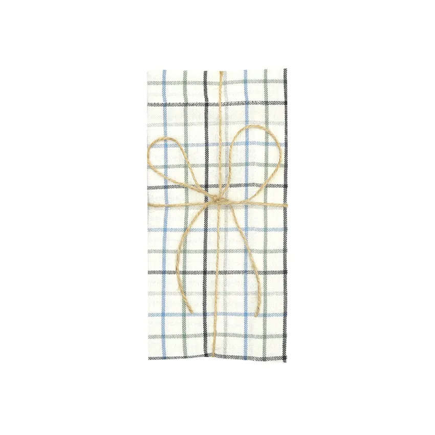 Återvunnen Servett 2-pack Sara, Ljusblå/Grå/Beige