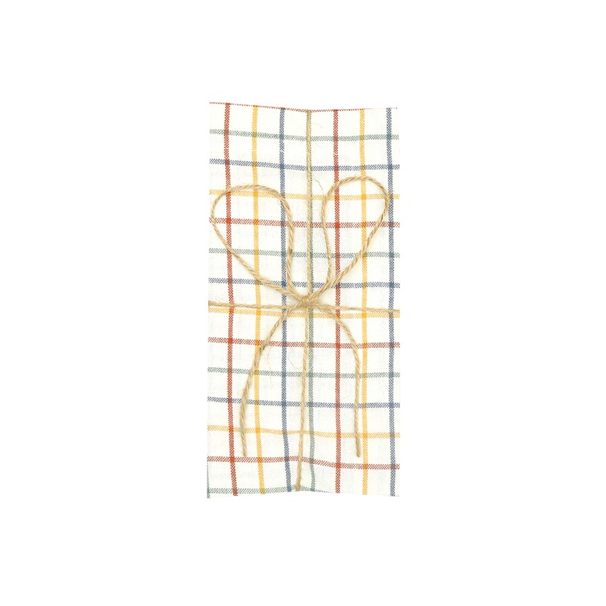 Återvunnen Servett 2-pack Sara, Grön/Rost/Beige