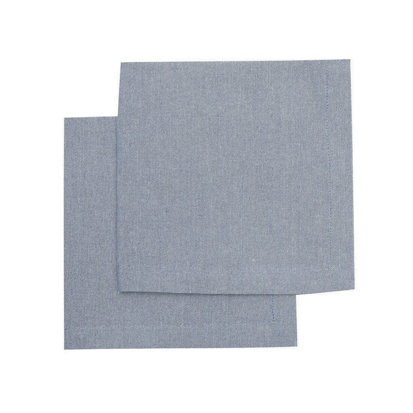 Återvunnen Servett 2-pack Elin, Gråblå/Vit