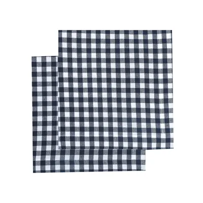 Återvunnen Servett 2-pack Bella, Marinblå/Vit
