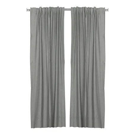 Återvunnen Gardinlängd 2-pack Elin, Olivgrön/Beige