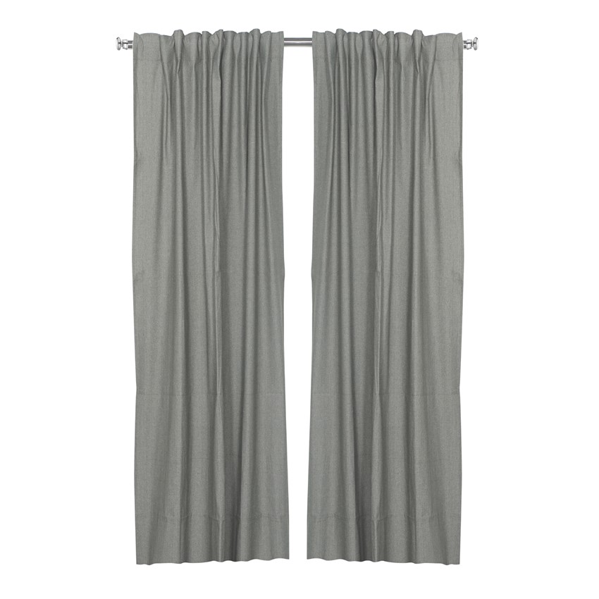 Återvunnen Gardinlängd 2-pack Elin, Olivgrön/Beige