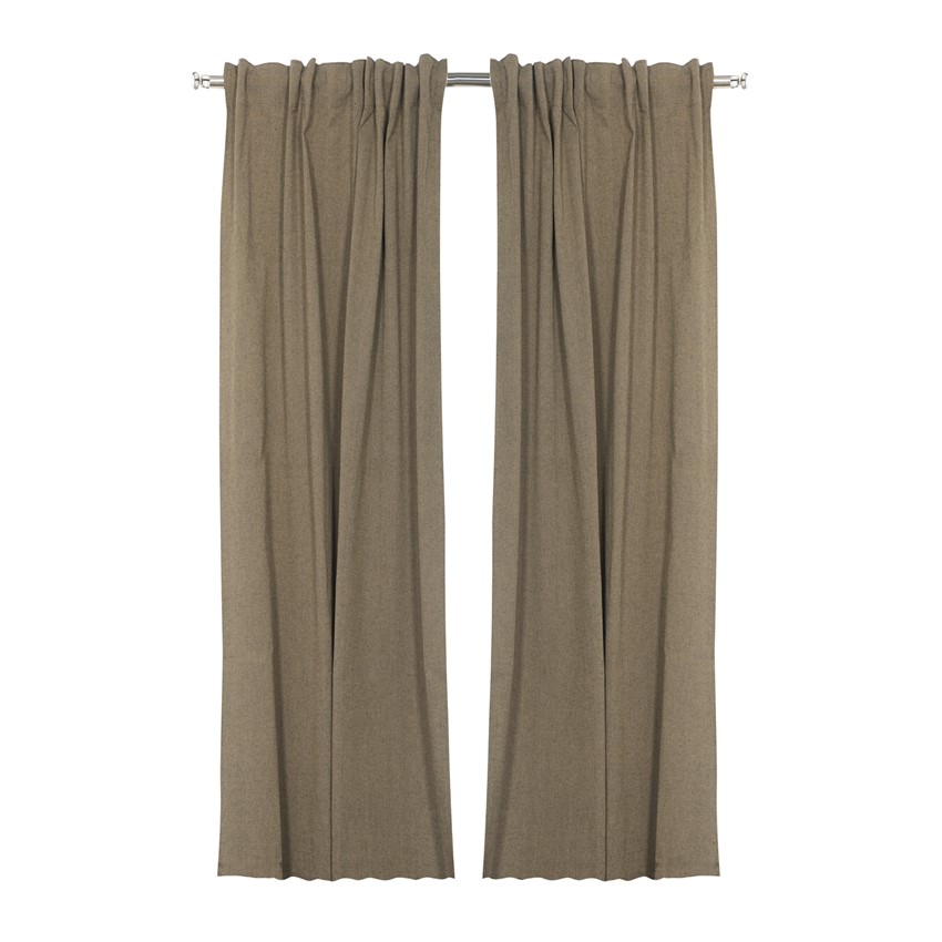 Återvunnen Gardinlängd 2-pack Elin, Sand/Svart