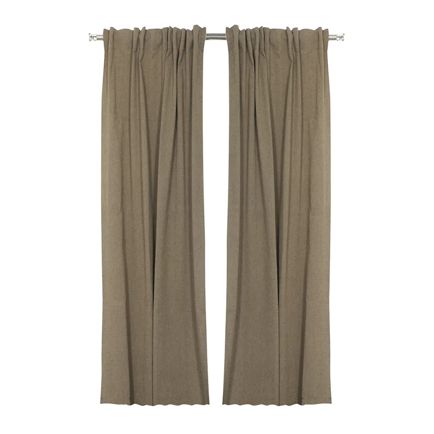 Återvunnen Gardinlängd 2-pack Elin, Sand/Svart
