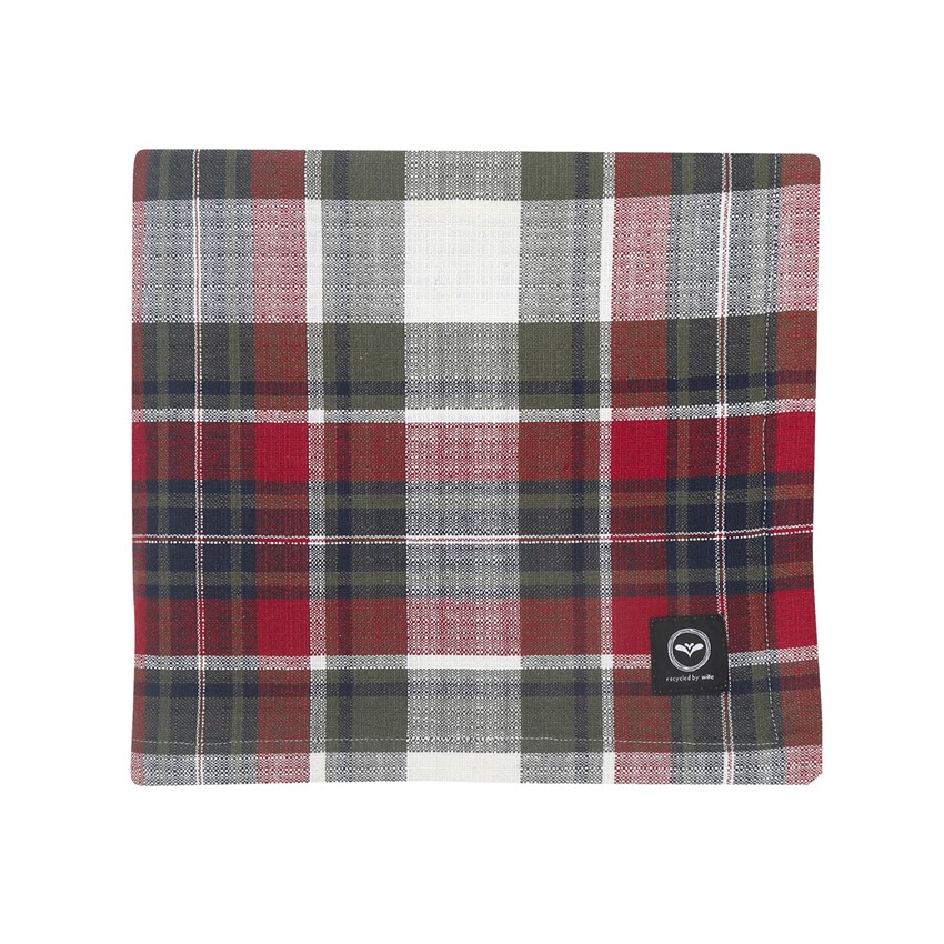 Återvunnen Duk Hilda, Mörkröd/Olivgrön/Marinblå