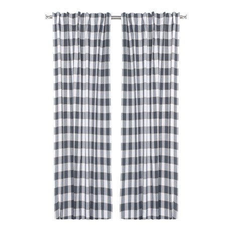 Återvunnen Gardinlängd 2-pack Ted, Mörkgrå/Sand/Vit
