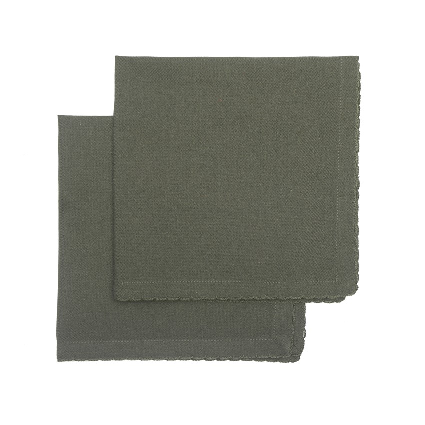 Återvunnen Servett 2-pack Felicia, Olivgrön