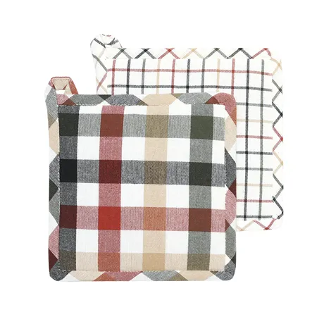 Återvunnen Grytlapp 2-pack Ruth, Olivgrön/Svart/Rost