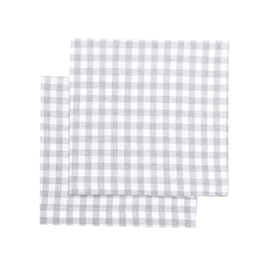 Återvunnen Servett 2-pack Bella, Ljusgrå/Vit