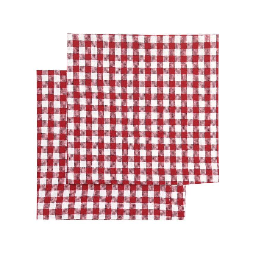 Återvunnen Servett 2-pack Bella, Mörkröd/Beige