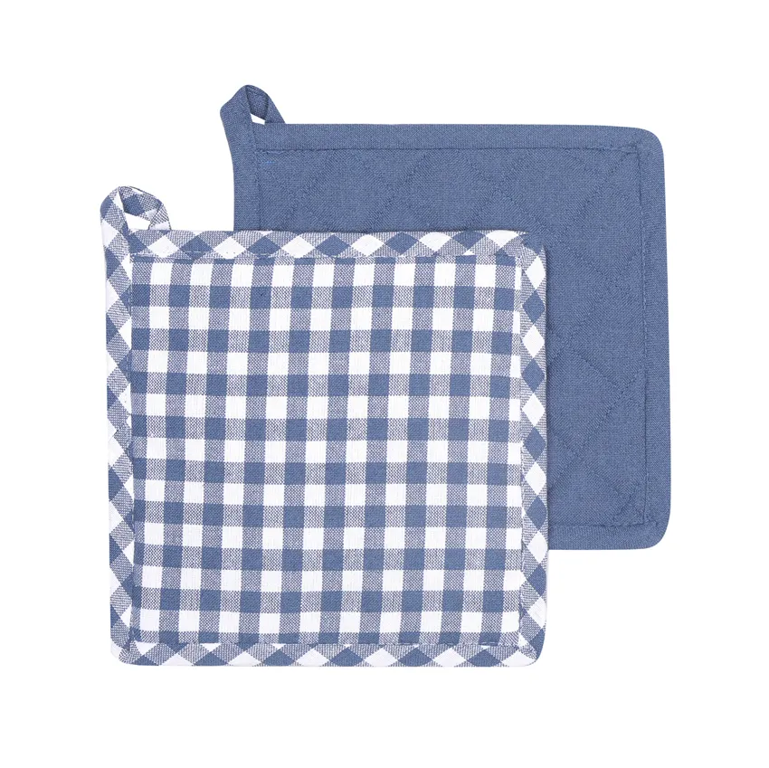 Återvunnen Grytlapp 2-pack Bella, Gråblå/Vit