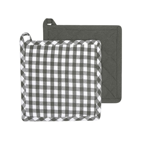 Återvunnen Grytlapp 2-pack Bella, Olivgrön/Beige