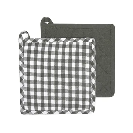 Återvunnen Grytlapp 2-pack Bella, Olivgrön/Beige