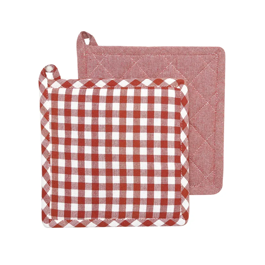 Återvunnen Grytlapp 2-pack Bella, Rost/Beige