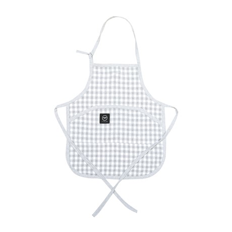 Återvunnet Barnförkläde Bella, Ljusgrå/Vit