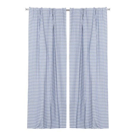 Återvunnen Gardinlängd 2-pack Bella, Gråblå/Vit