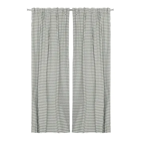 Återvunnen Gardinlängd 2-pack Bella, Olivgrön/Beige