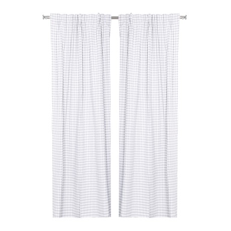 Återvunnen Gardinlängd 2-pack Bella, Ljusgrå/Vit
