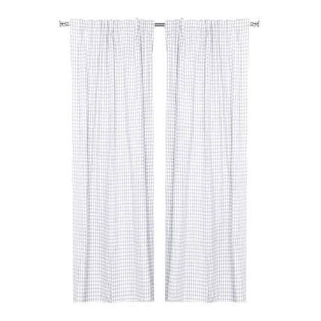 Återvunnen Gardinlängd 2-pack Bella, Ljusgrå/Vit